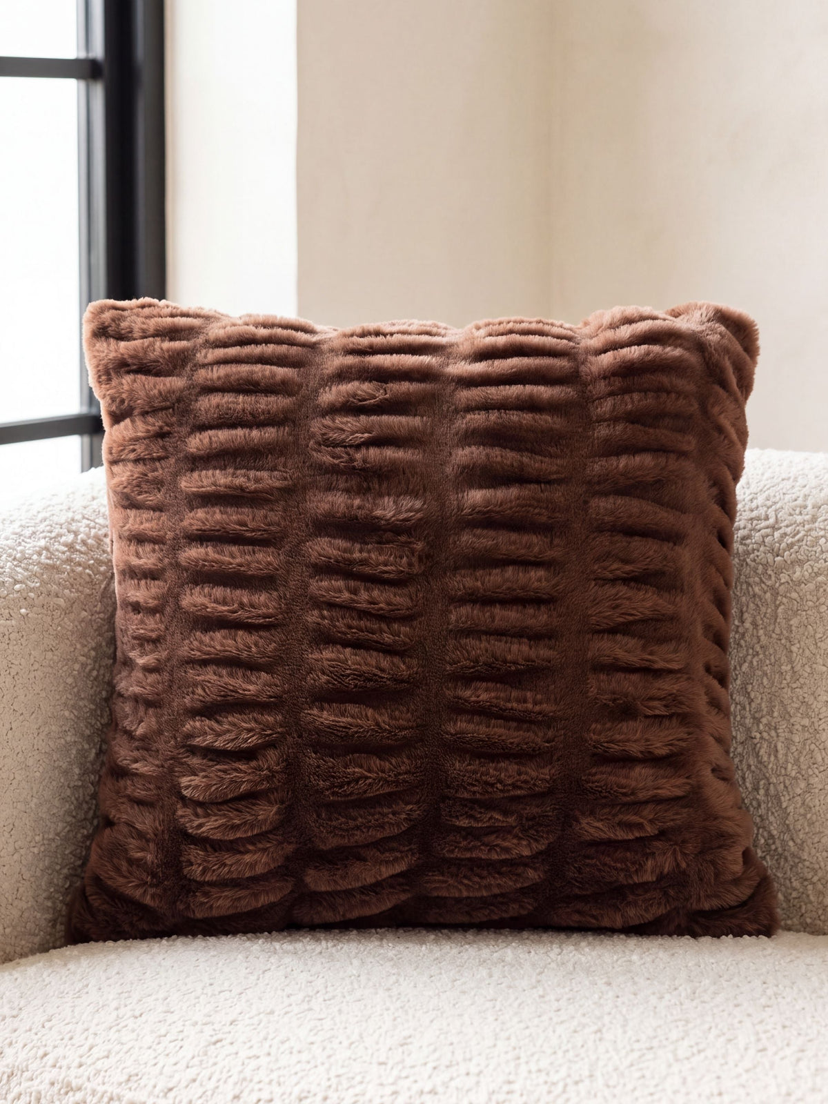 The Melt Throw Pillow in Cocoa Hearth