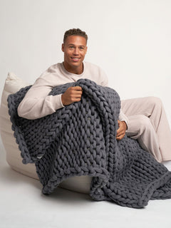 The Melt Weighted Blanket in Charcoal Night