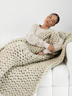 The Melt Weighted Blanket in Linen Field