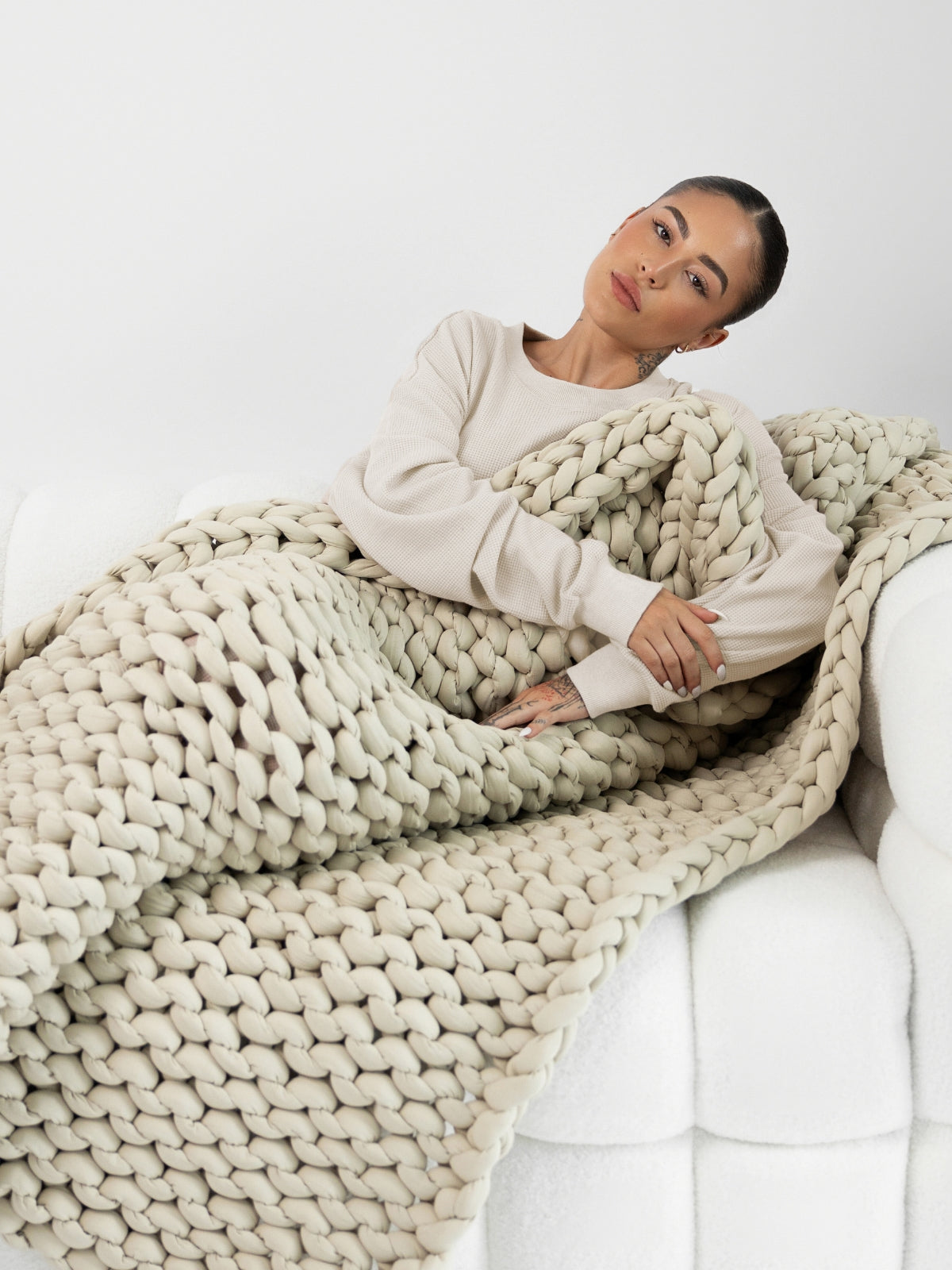 The Melt Weighted Blanket in Linen Field